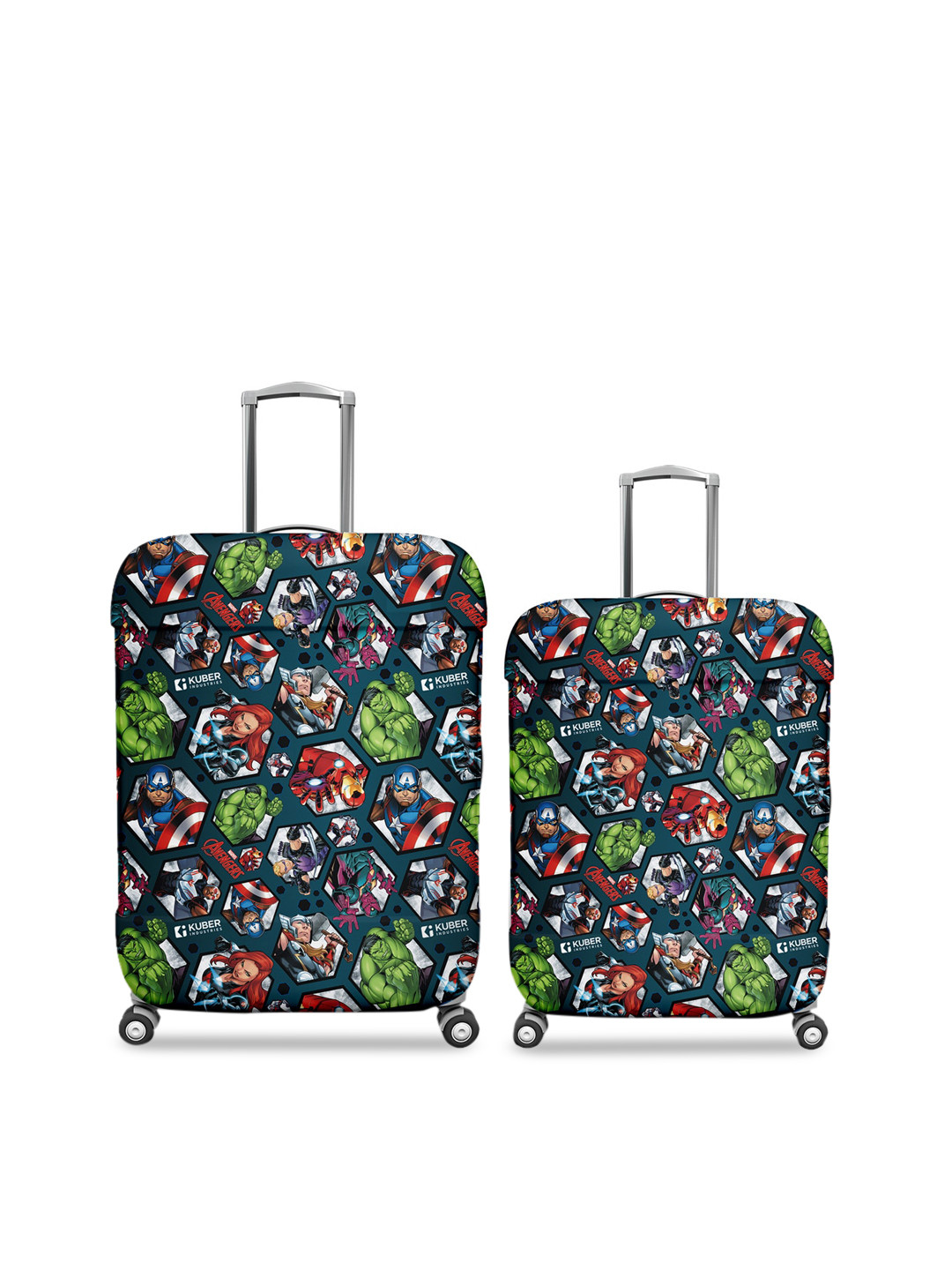 Kuber Industries Set Of 2 Printed Protective Anti-Scratch Trolley Bag Covers
