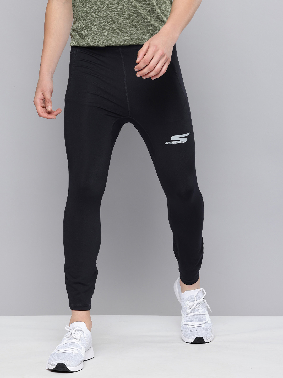 Skechers Men Gorun Speed Elite Moisture Wicking UPF 40+ Finish Running Tights