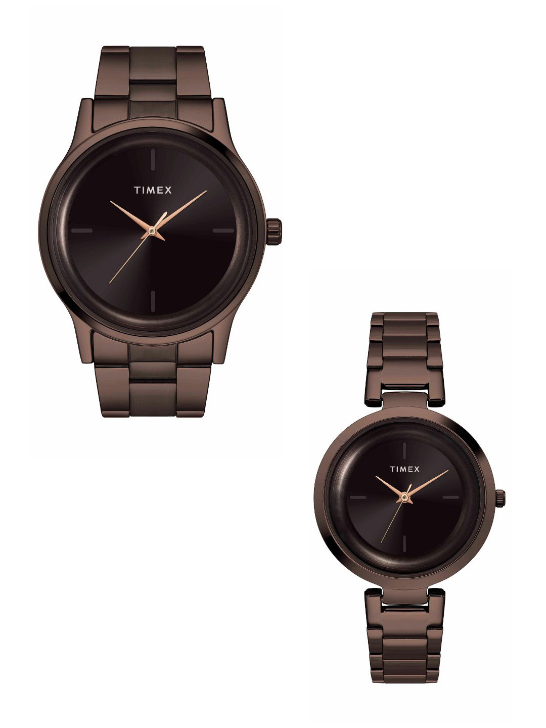 Timex Brass Stainless Steel Bracelet Style Straps Analogue Couple Watch TW00PR295