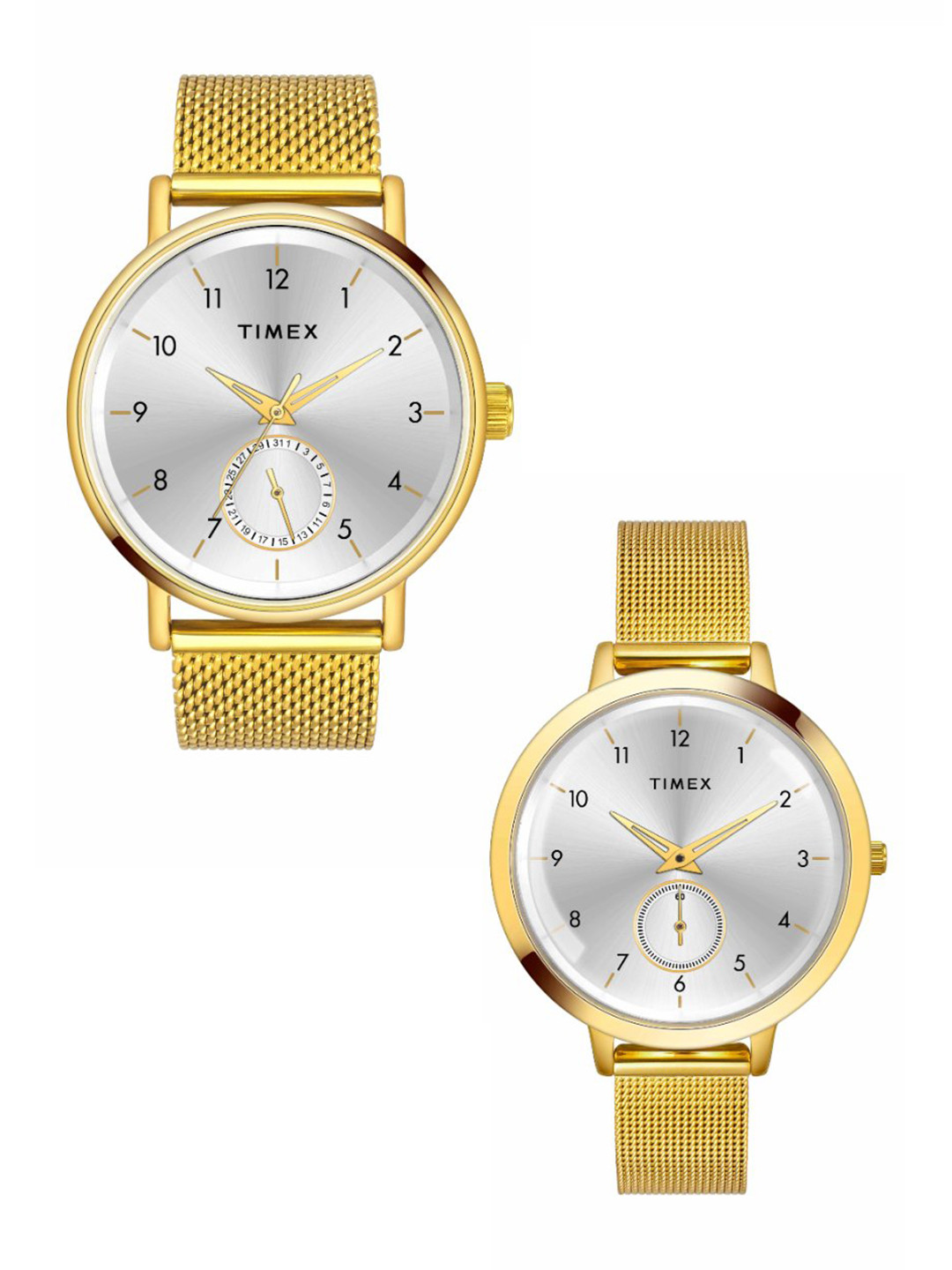 Timex Pack of 2 Stainless Steel Bracelet Style Straps Analogue Watch TW00PR292