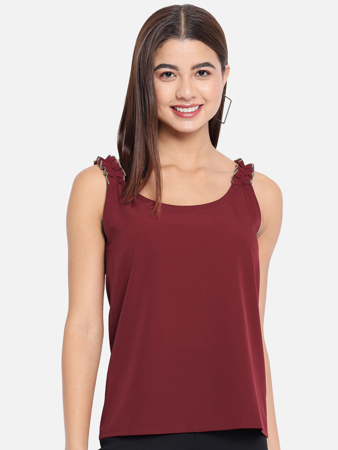 ALL WAYS YOU Shoulder Straps Gathered Or Pleated Regular Top