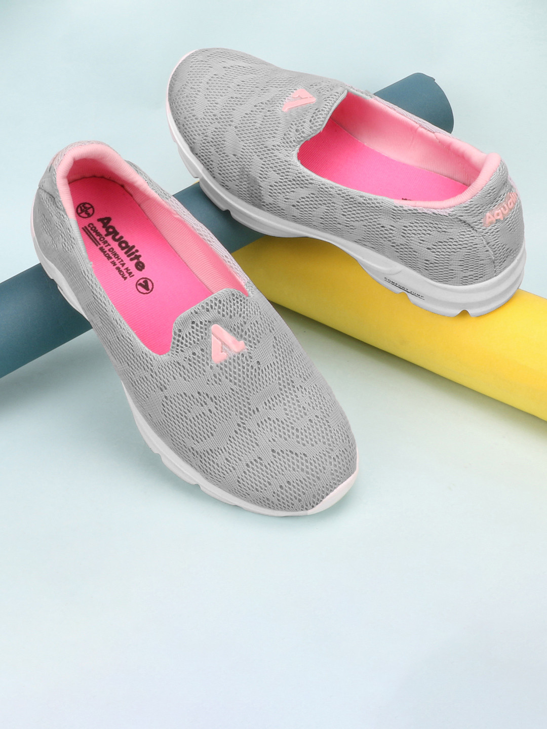 Aqualite Women Woven Design Slip-On Sneakers