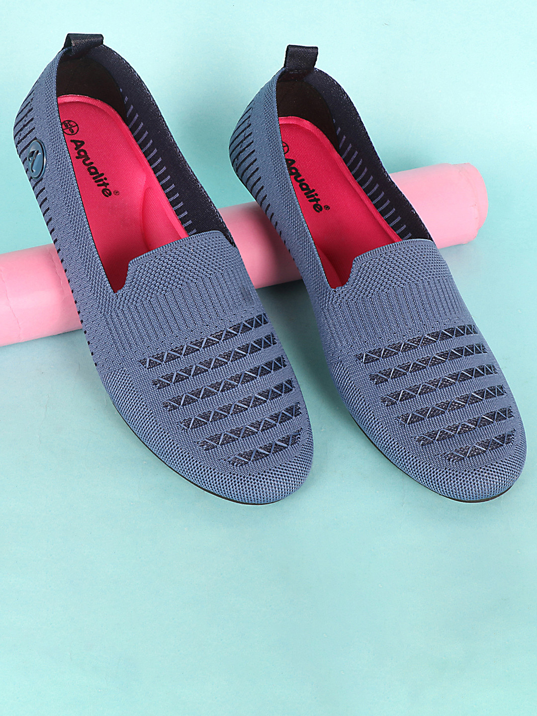 Aqualite Women Woven Design Slip-On Sneakers