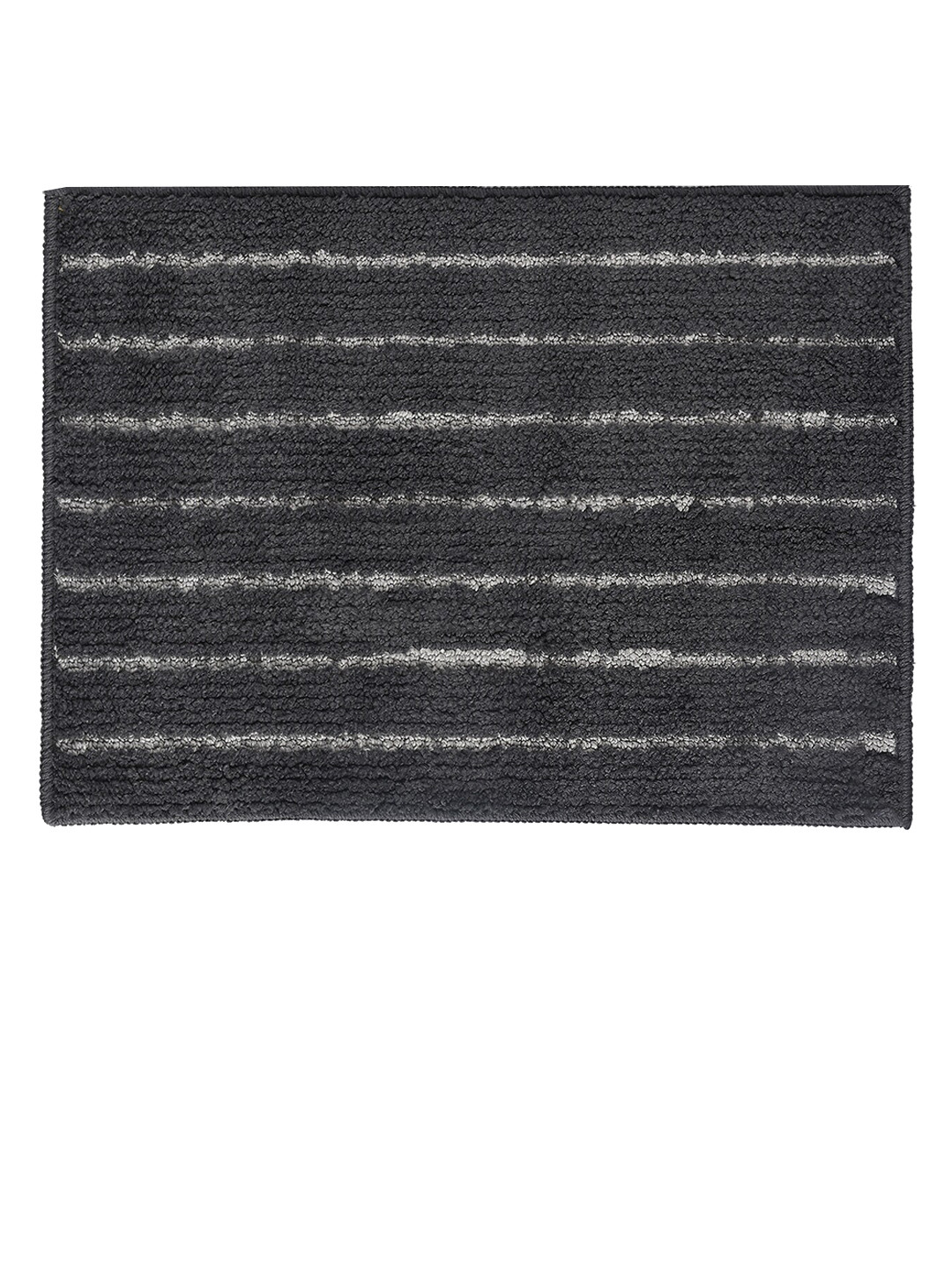 Saral Home CHAMPS Grey & White Striped Rectangular Anti-Skid Bedside Runner