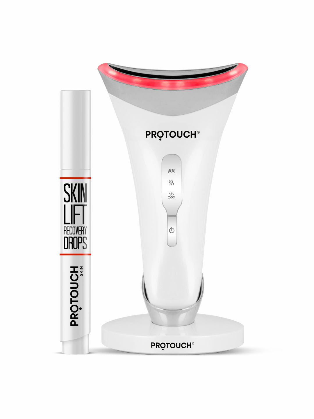 PROTOUCH Anti Ageing Skin Lift Device & Recovery Drops Combo For Firm Younger Skin - White