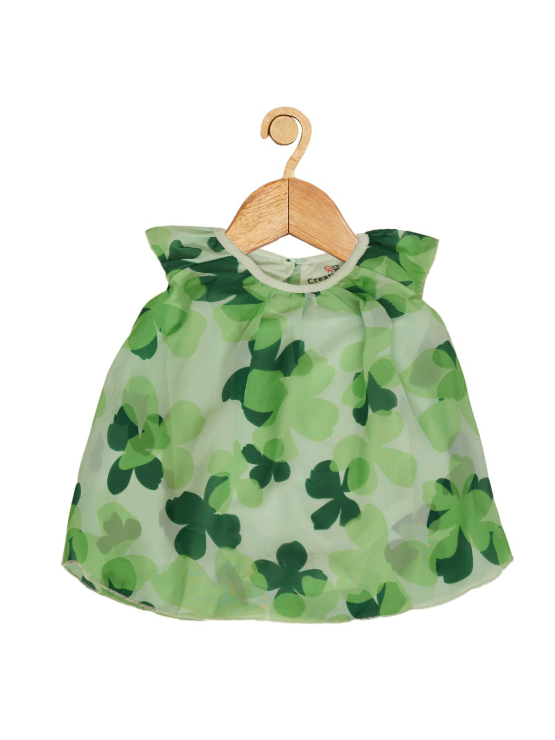 Creative Kids Infant Girls Floral Printed Georgette A-Line Romper Dress With Lining