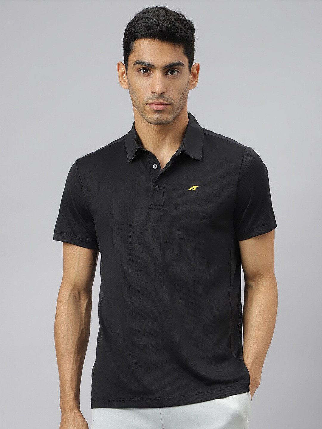 Alcis Men Train-Tech Anti-Static Slim-Fit Training Polo T-Shirt