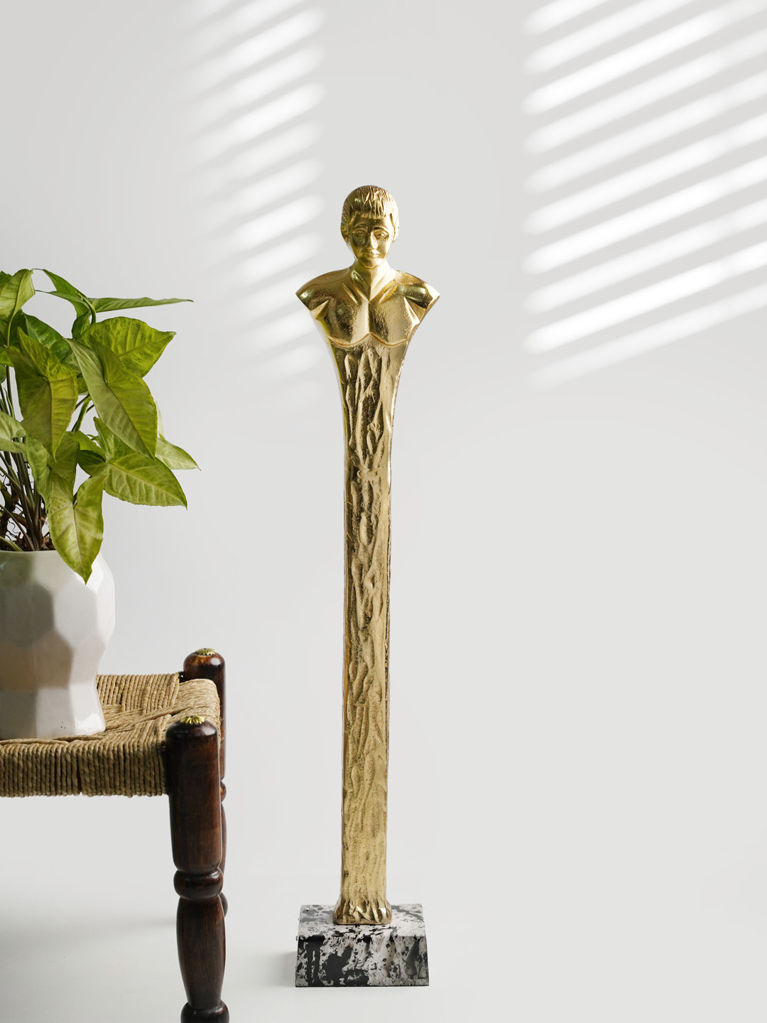 Folkstorys French Men Gold Metal Metallic Living Room Extra Large Showpiece - 30 Inches