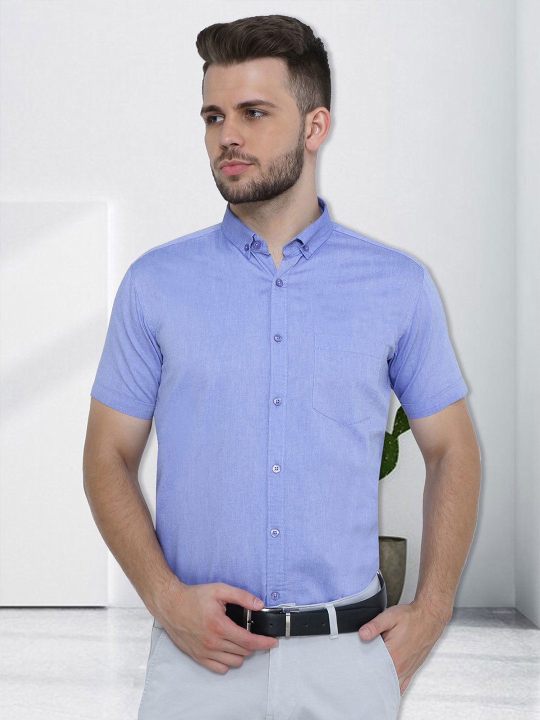 Kuons Avenue Smart Tailored Fit Oxford Cotton Formal Shirt