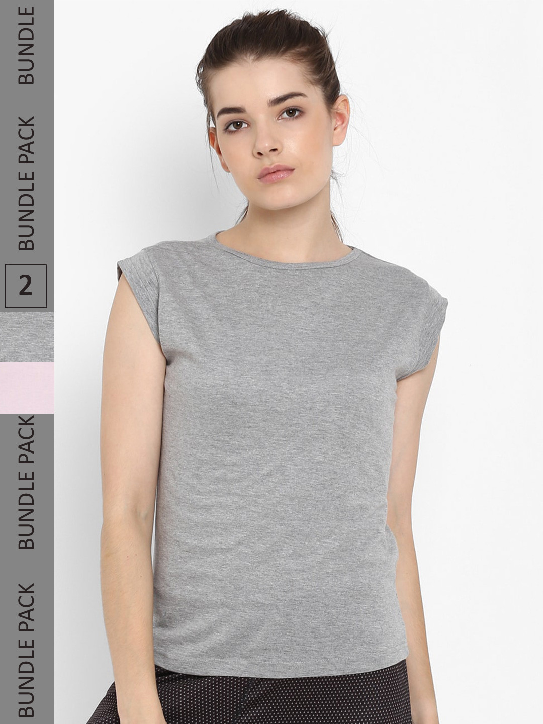 appulse Pack of 2 Cap Sleeves Cotton T-shirts