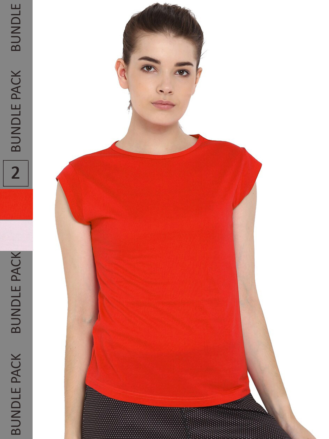 appulse Pack Of 2 Cap Sleeves Cotton T-shirt