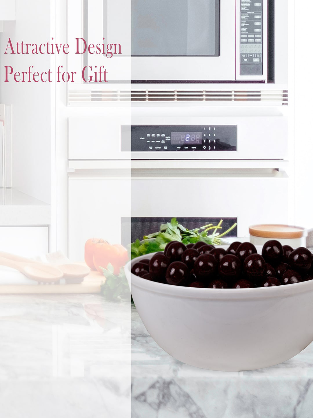 Kuber Industries White 4 Pieces Dishwasher Safe Serving Bowls - 2L Each