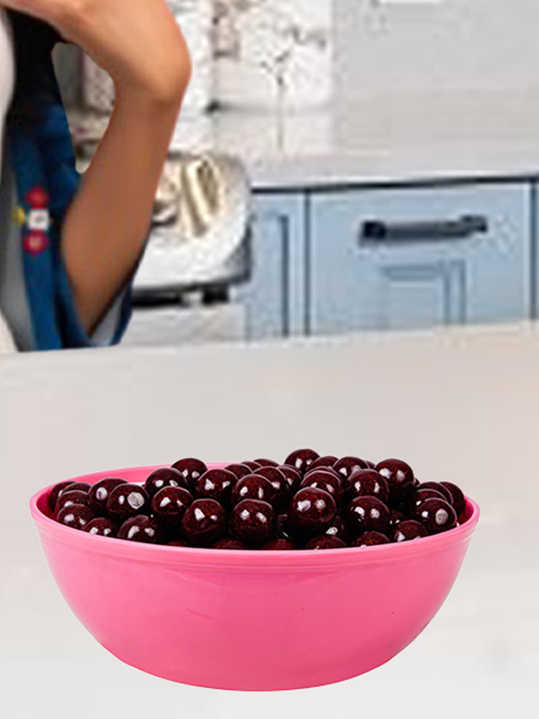 Kuber Industries Pink 3 Pieces Dishwasher Safe Serving Bowls -1.5 L Each