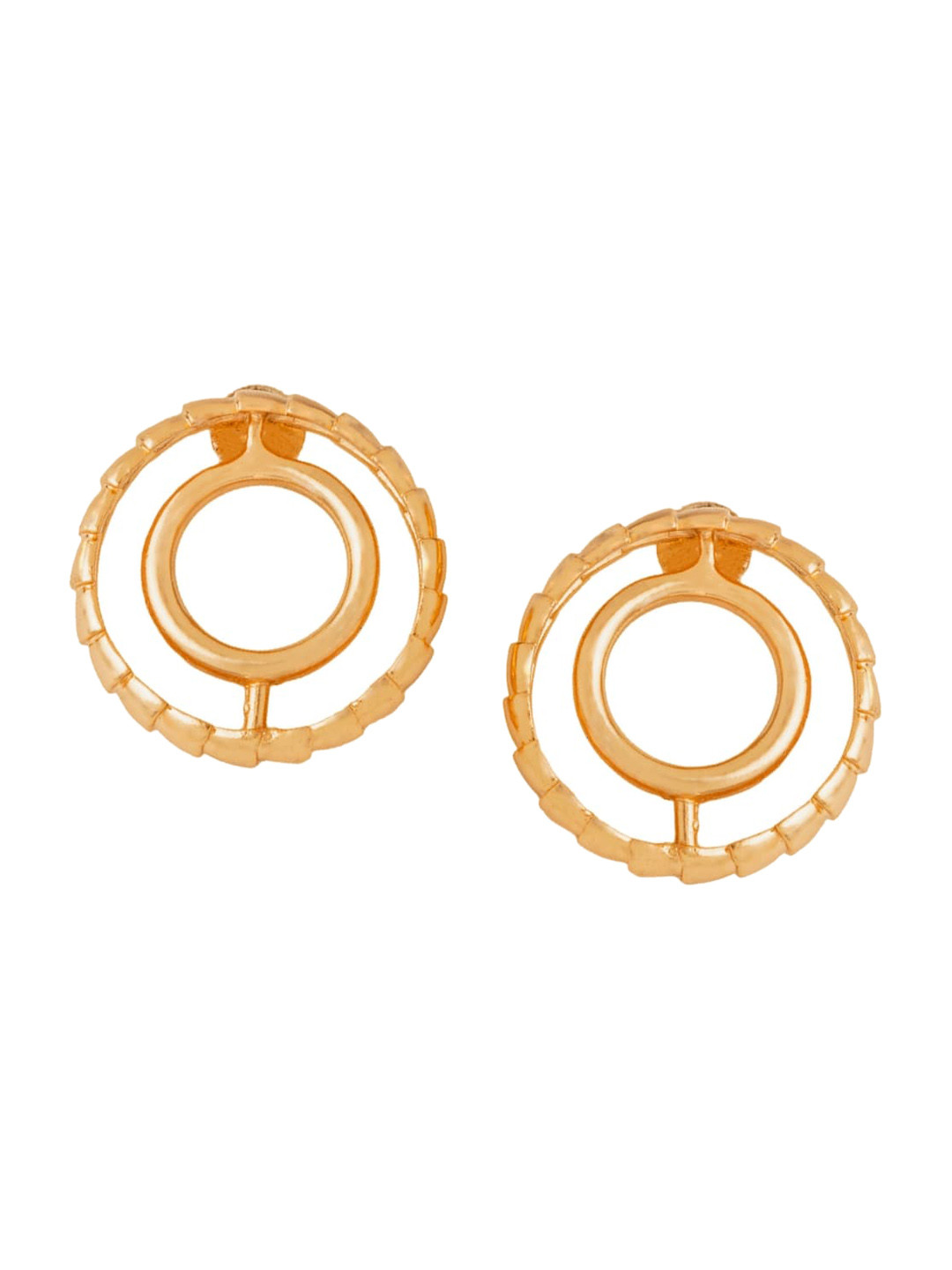 TANN TRIM Concentric Circle Studs 22 Kt Gold Plated Studs