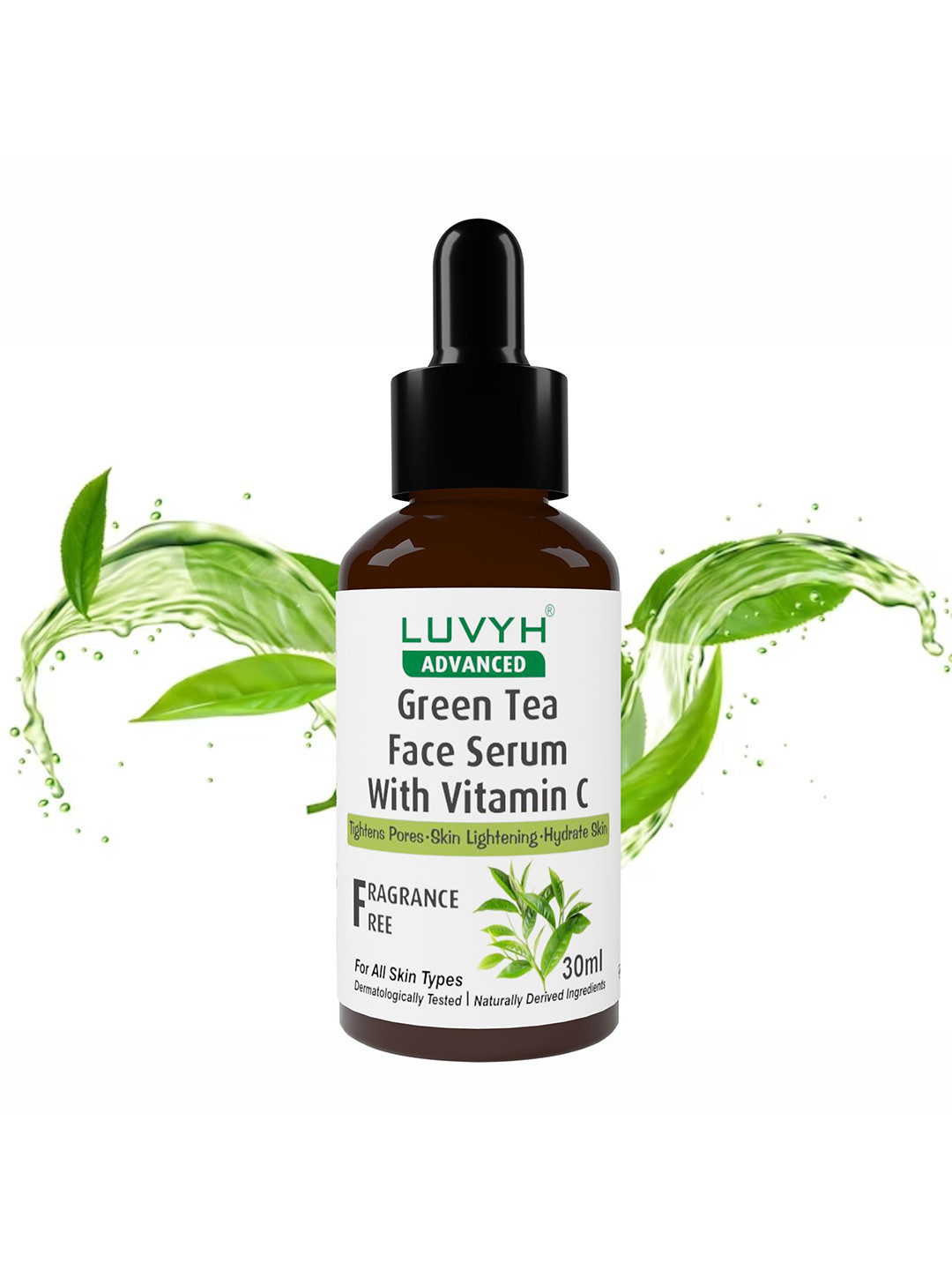 LUVYH Green Tea Fragrance-Free Face Serum with Vitamin C - 30 ml