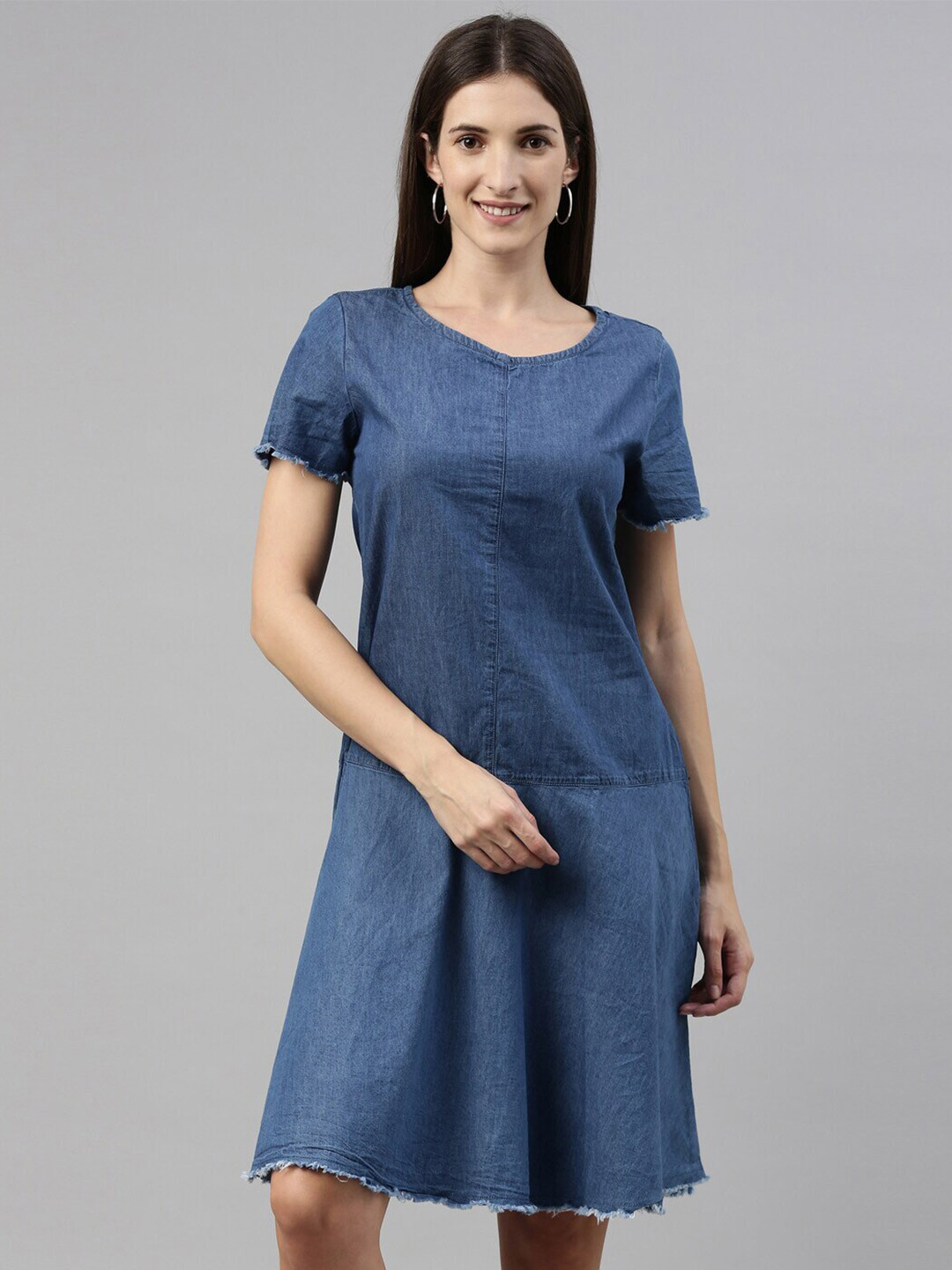 Enviously Young Denim A-Line Dress