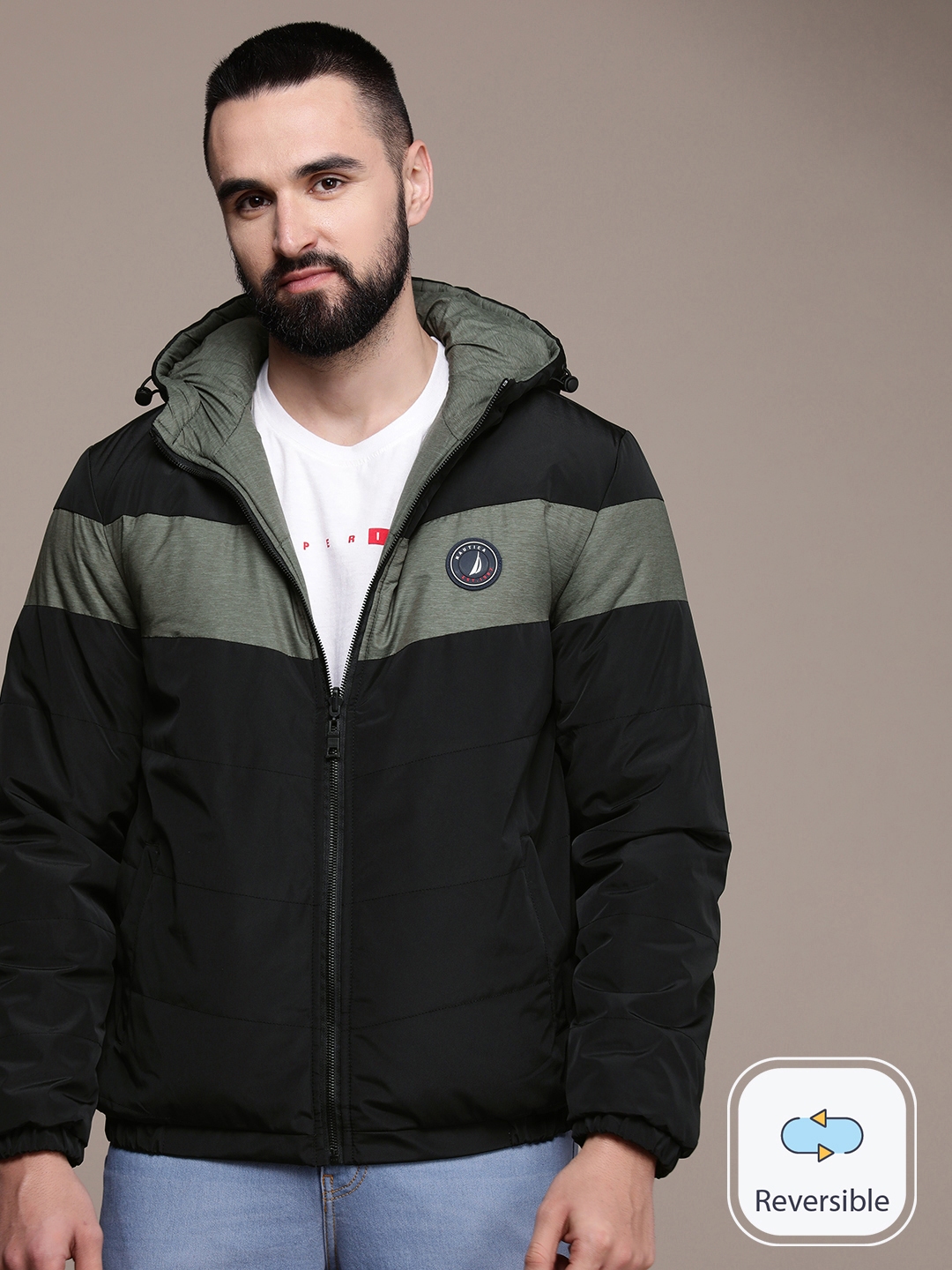 Nautica men's hooded puffer coat online