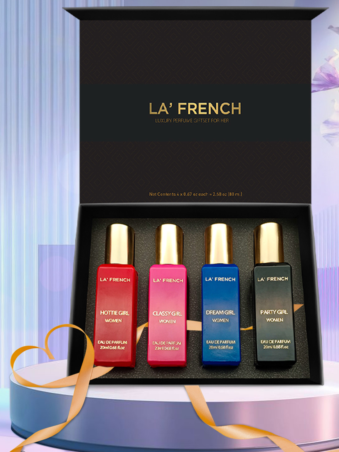 La French Women Perfume Gift Set Party Girl, Dream Girl, Classy Girl, Hottie Girl 20mleach