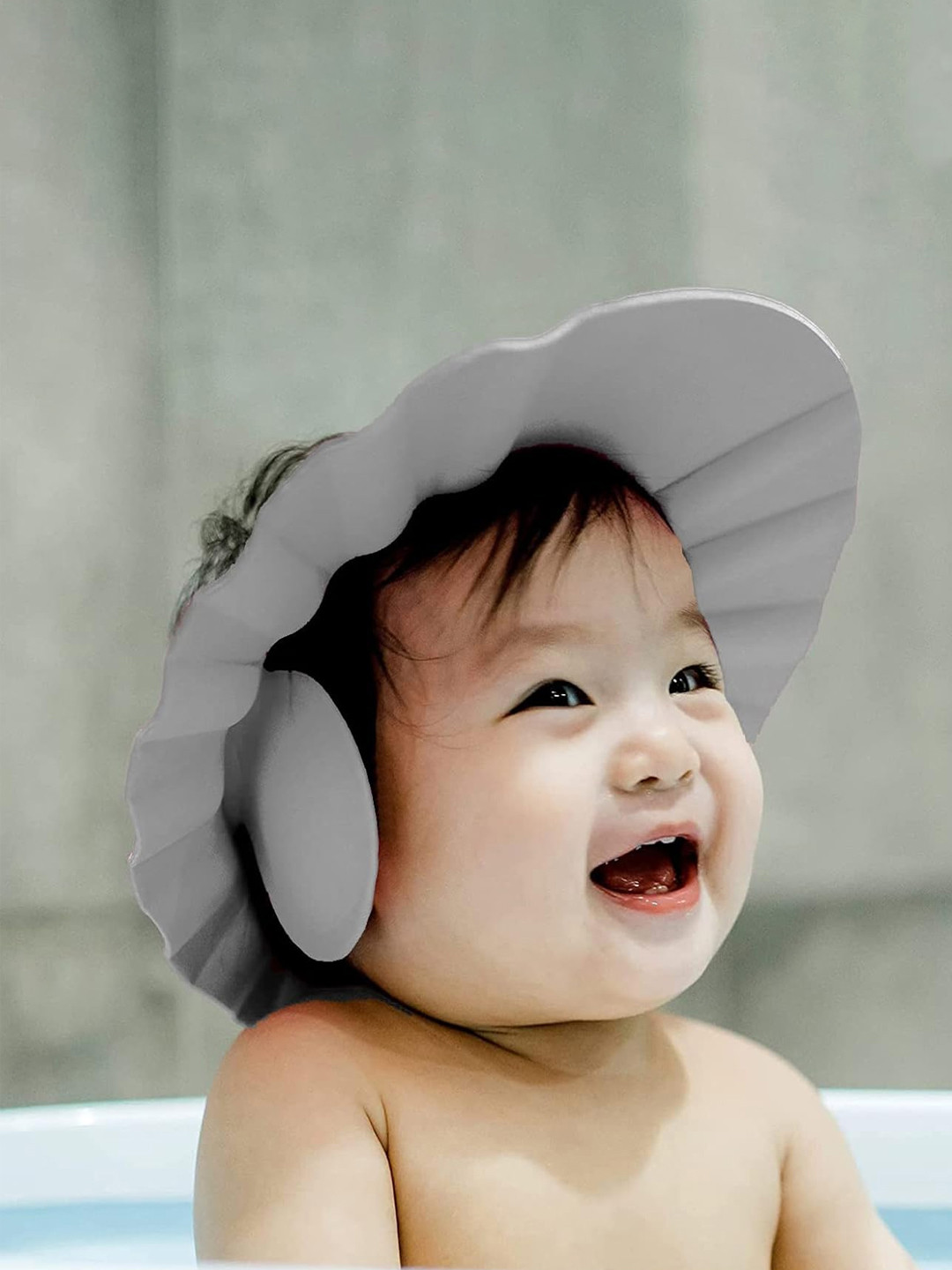 Kuber Industries Kids Set Of 2 Grey Adjustable Shower Caps