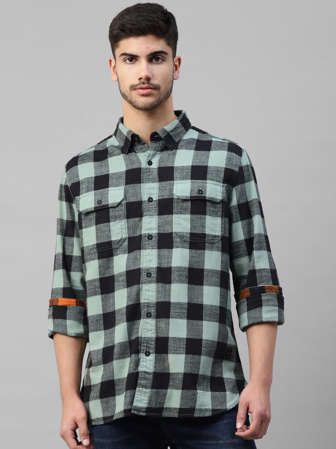 Royal Enfield Buffalo Checks Cotton Casual Shirt