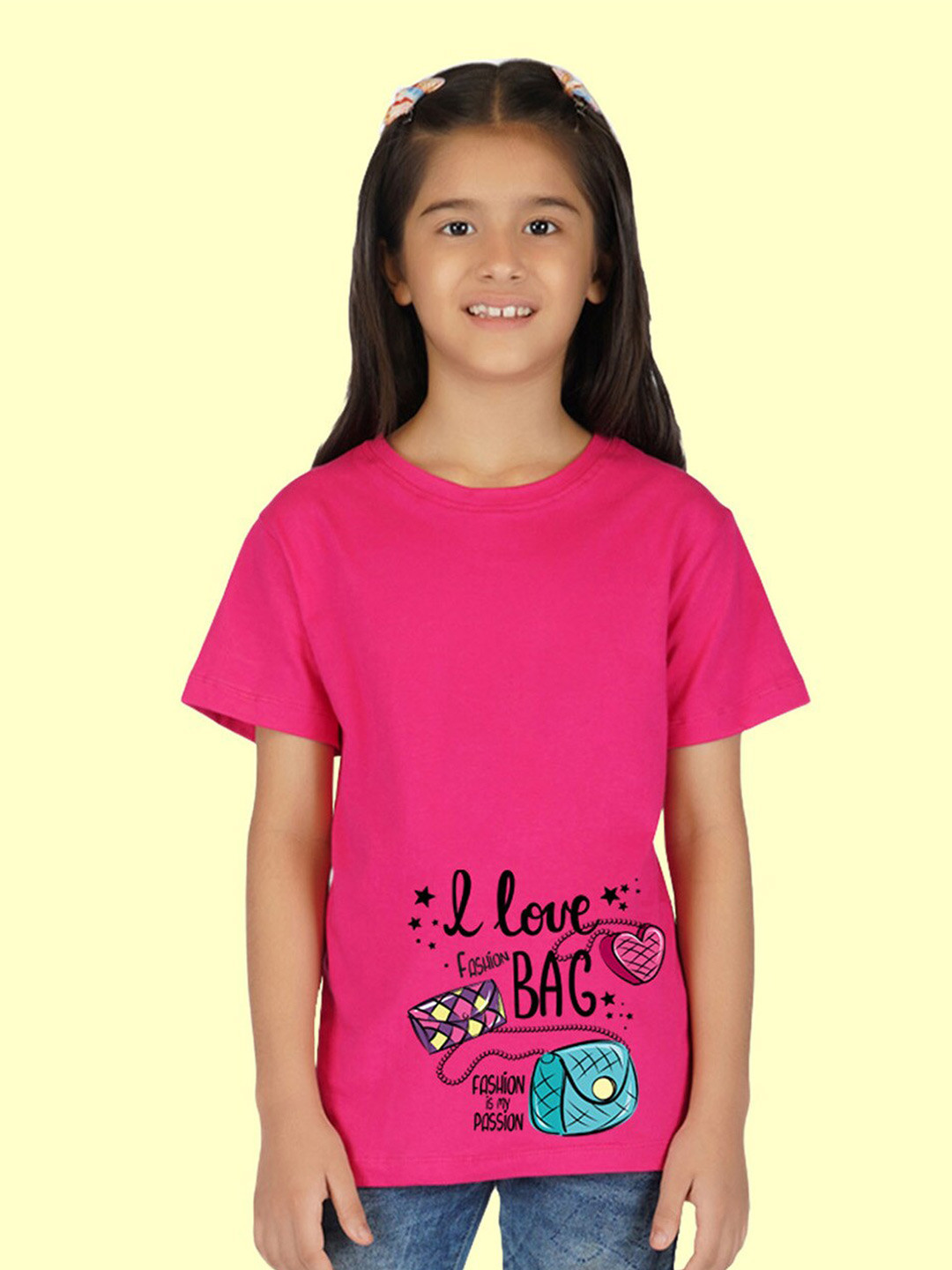 NUSYL Girls Drop-Shoulder Sleeves Graphic Printed T-shirt