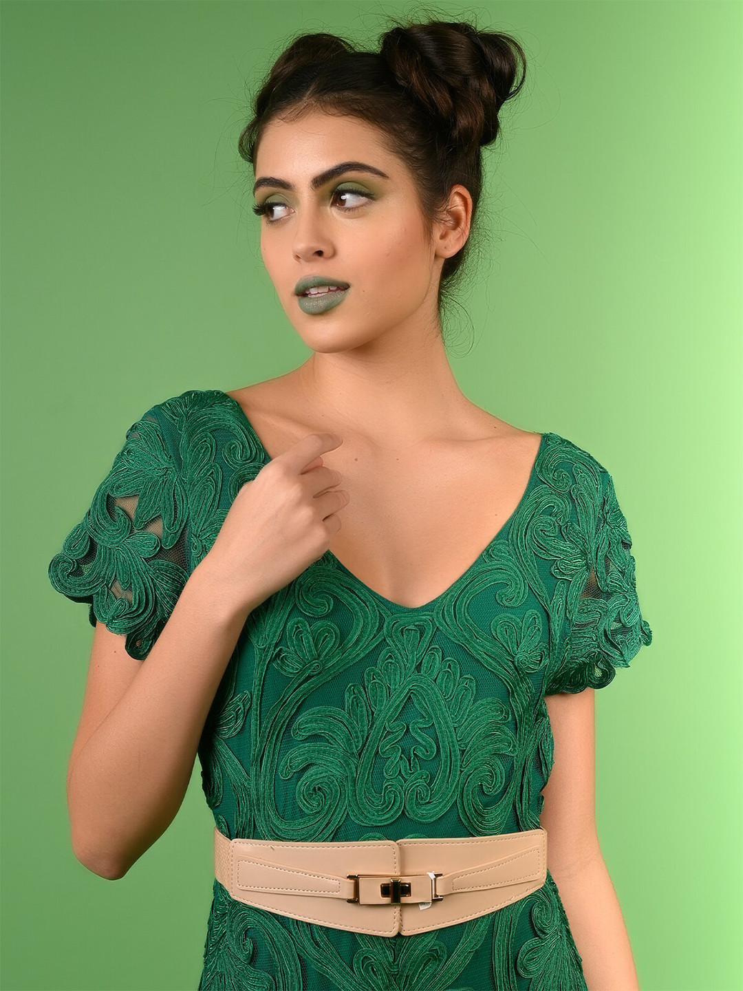 ODETTE Women Interlock Stretchable Synthetic Belt