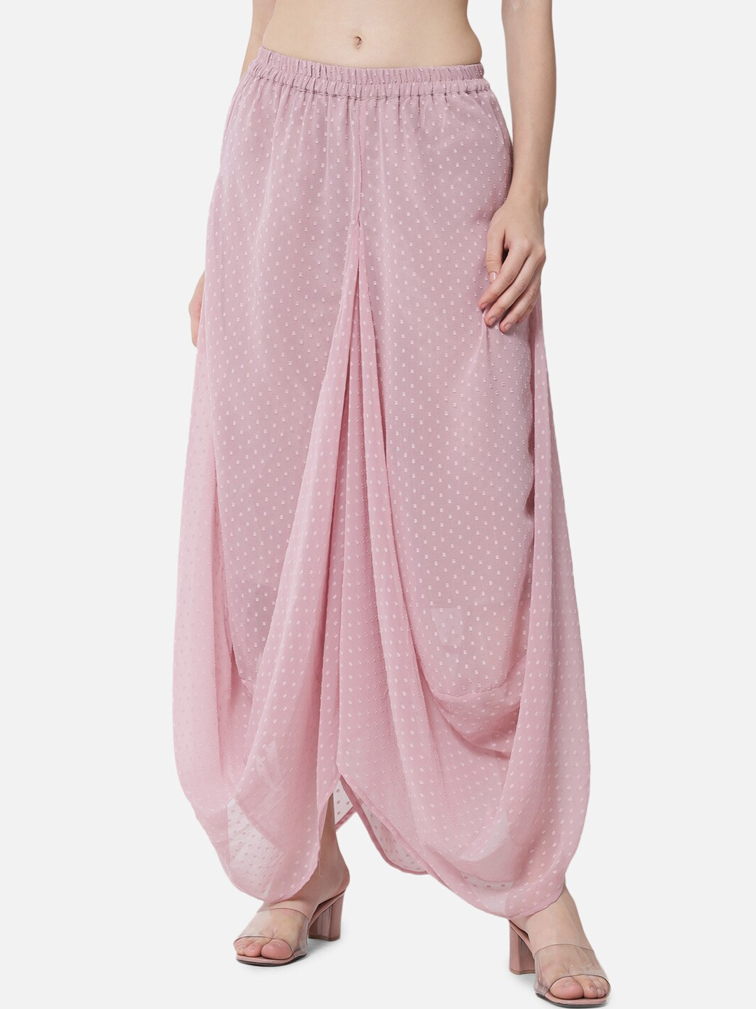 ALL WAYS YOU Self Design Georgette Cowl Flared Palazzos