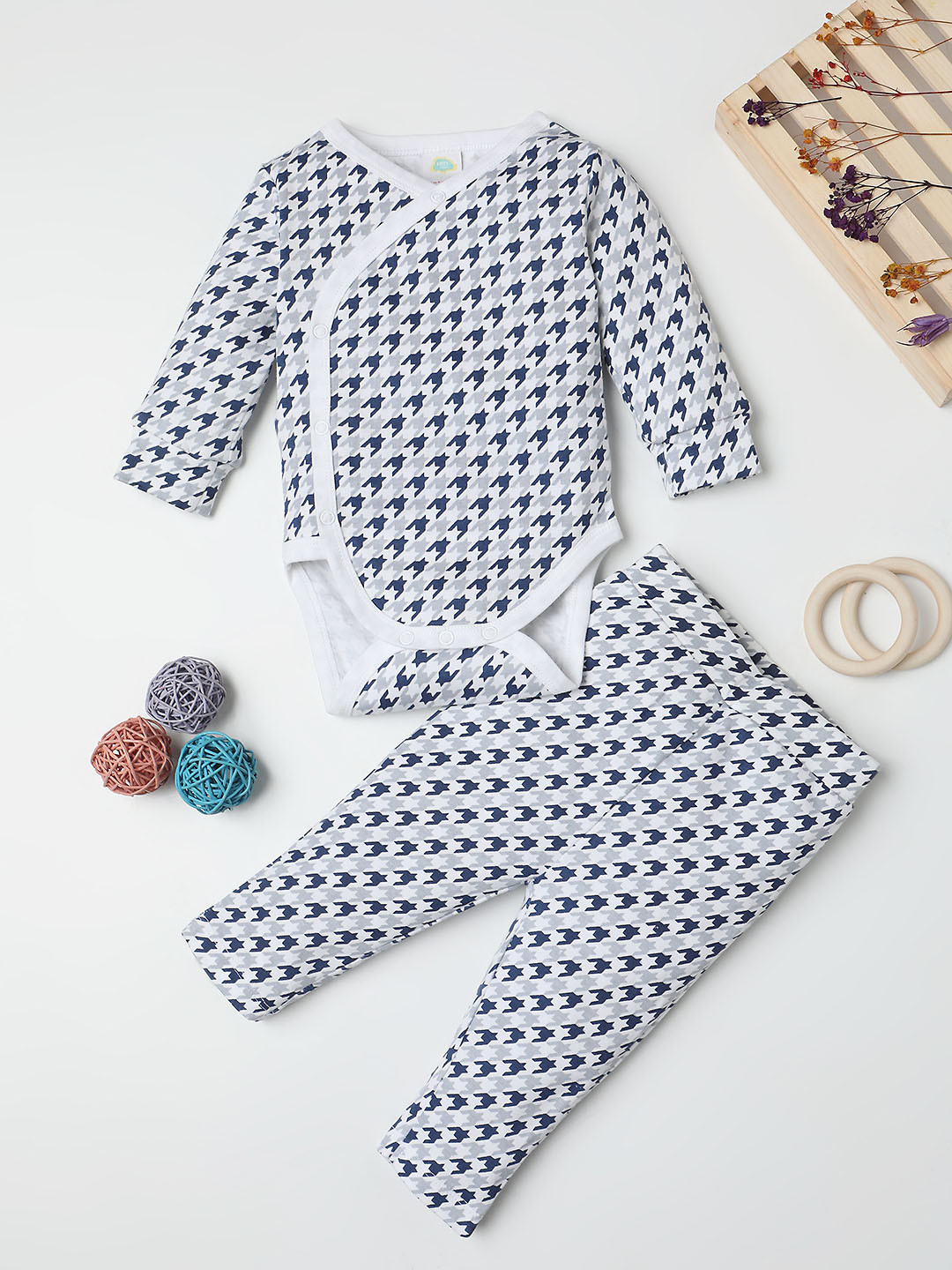 Fancy Fluff Boys Abstract Printed Pure Cotton Night Suit