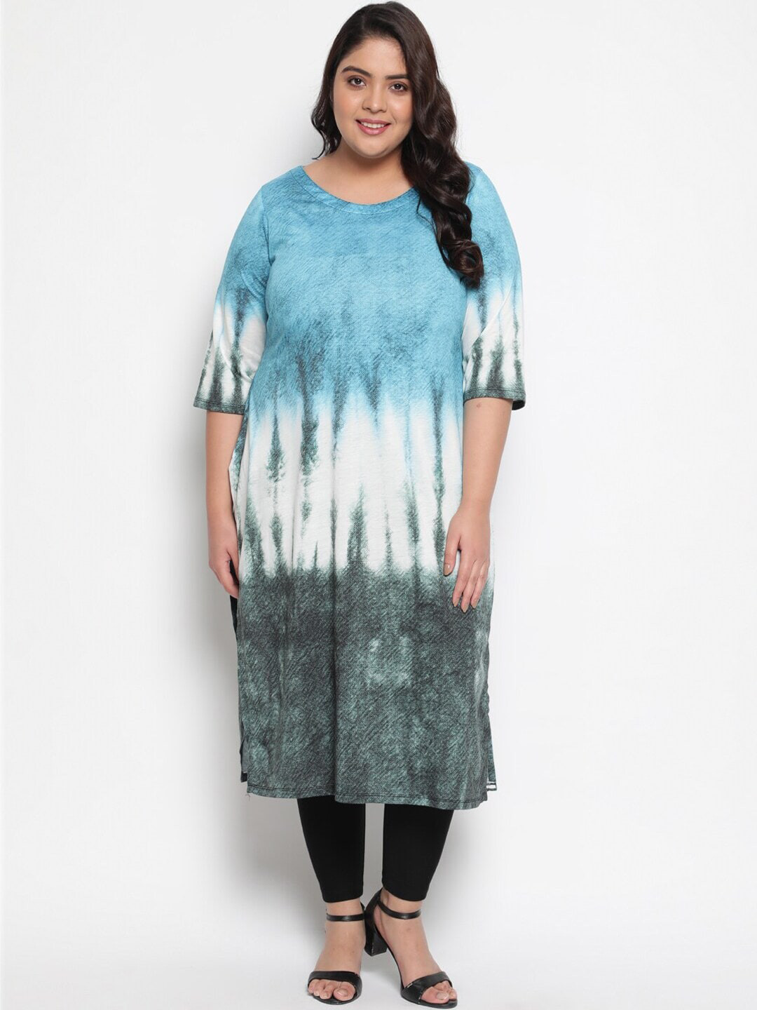 Amydus Plus Size Tie Dye Straight Kurta