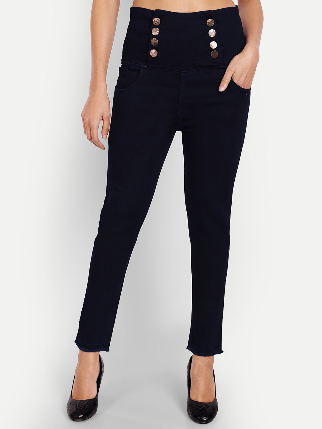 AngelFab Women Jean Skinny Fity High-Rise Stretchable Cotton Jeans