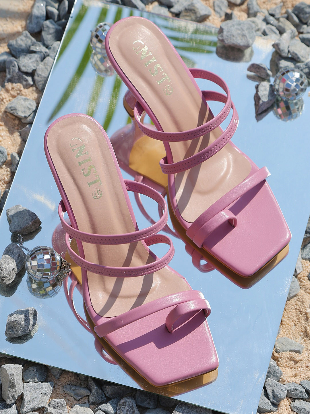 GNIST Open Toe Block Heels