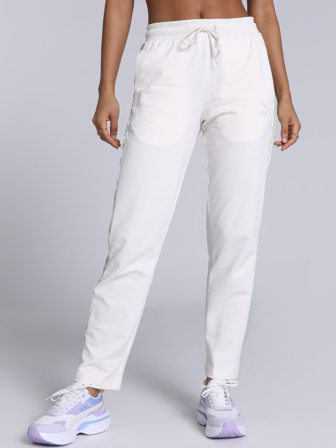 Puma Women Floral AOP Panel Slim-Fit Track Pant