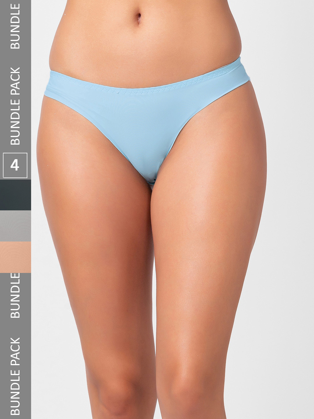 NOIRA Women Pack Of 4 Low-Rise Thong Briefs 1340_BlSBG_NO