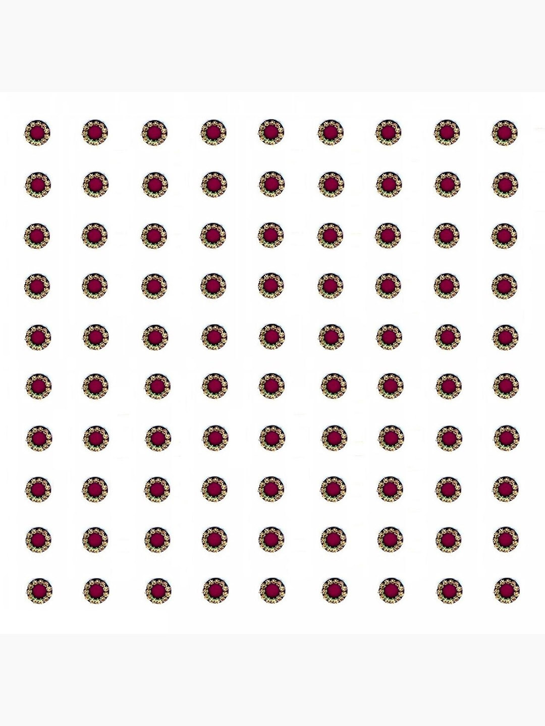 VAMA Women Forehead Maroon Border Golden Crystal Stone Bindi Sticker