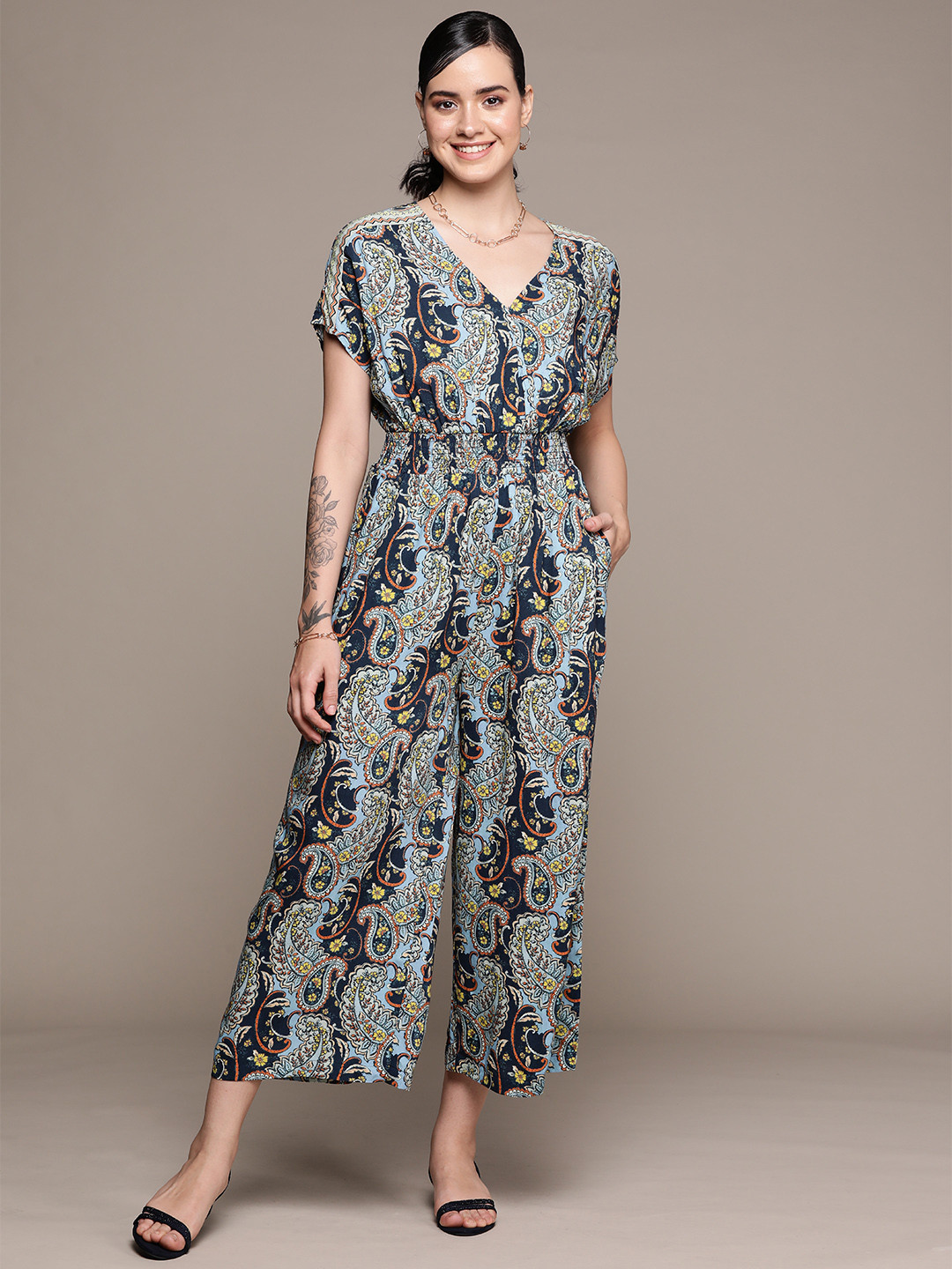 Label Ritu Kumar Printed Basic Ethnic Jumpsuit