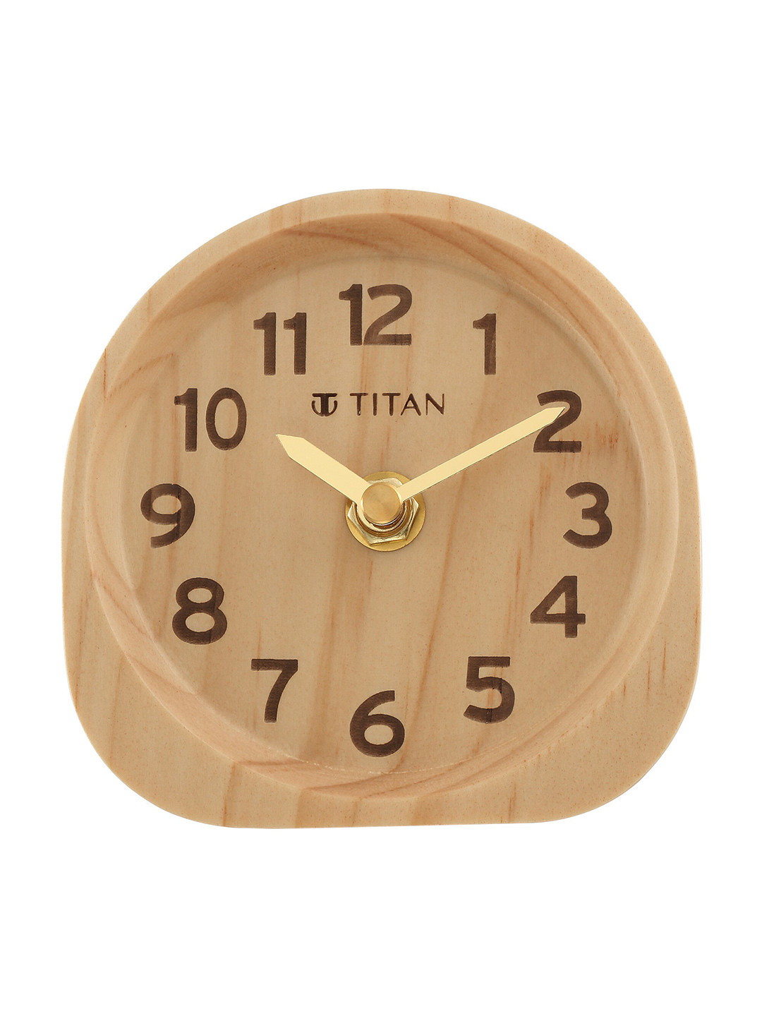 Titan Brown & Black Contemporary Wooden Analogue Table Clock