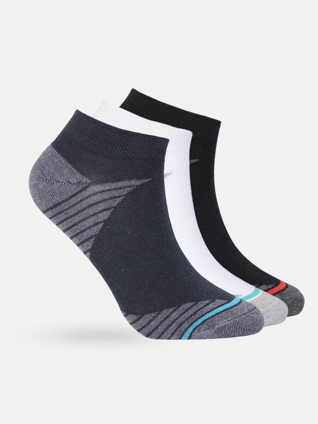 Mast & Harbour Men Set of 3 Striped Ankle Length Socks