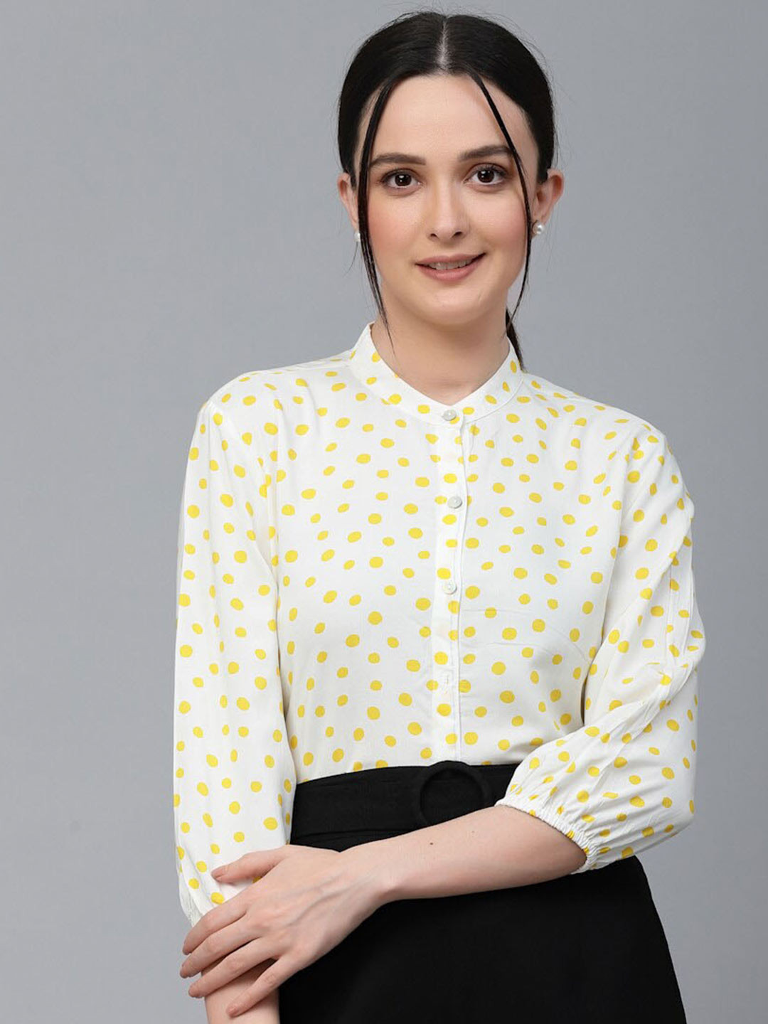 Style Quotient Polka Dot Printed Formal Shirt
