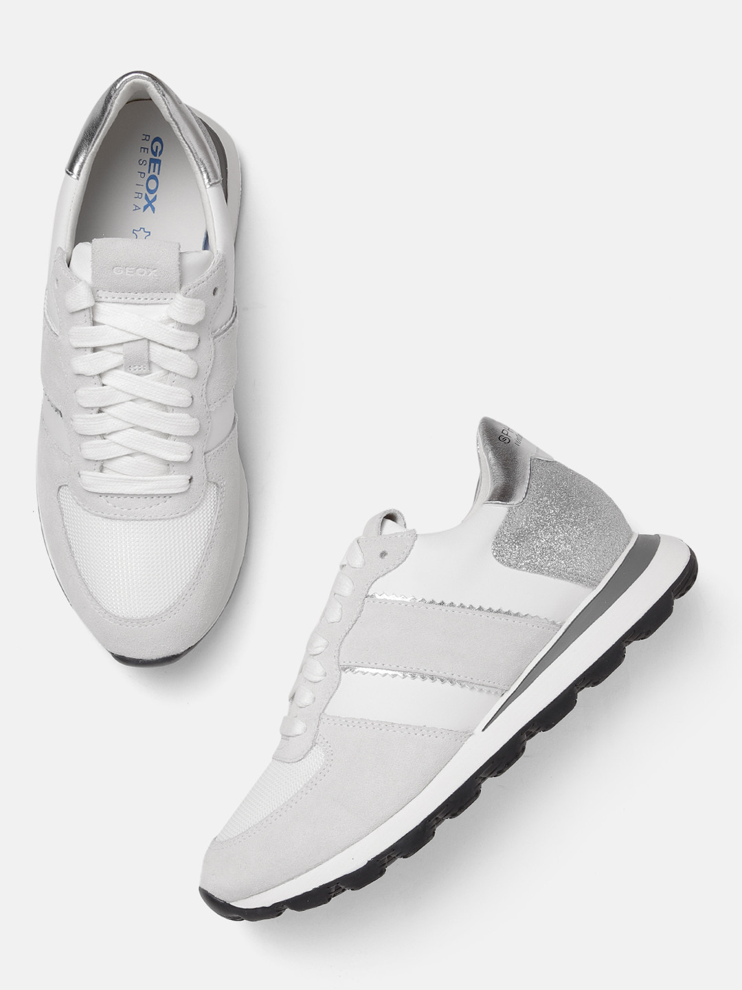 Geox D Spherica Vseries Women Colourblocked Leather Sneakers