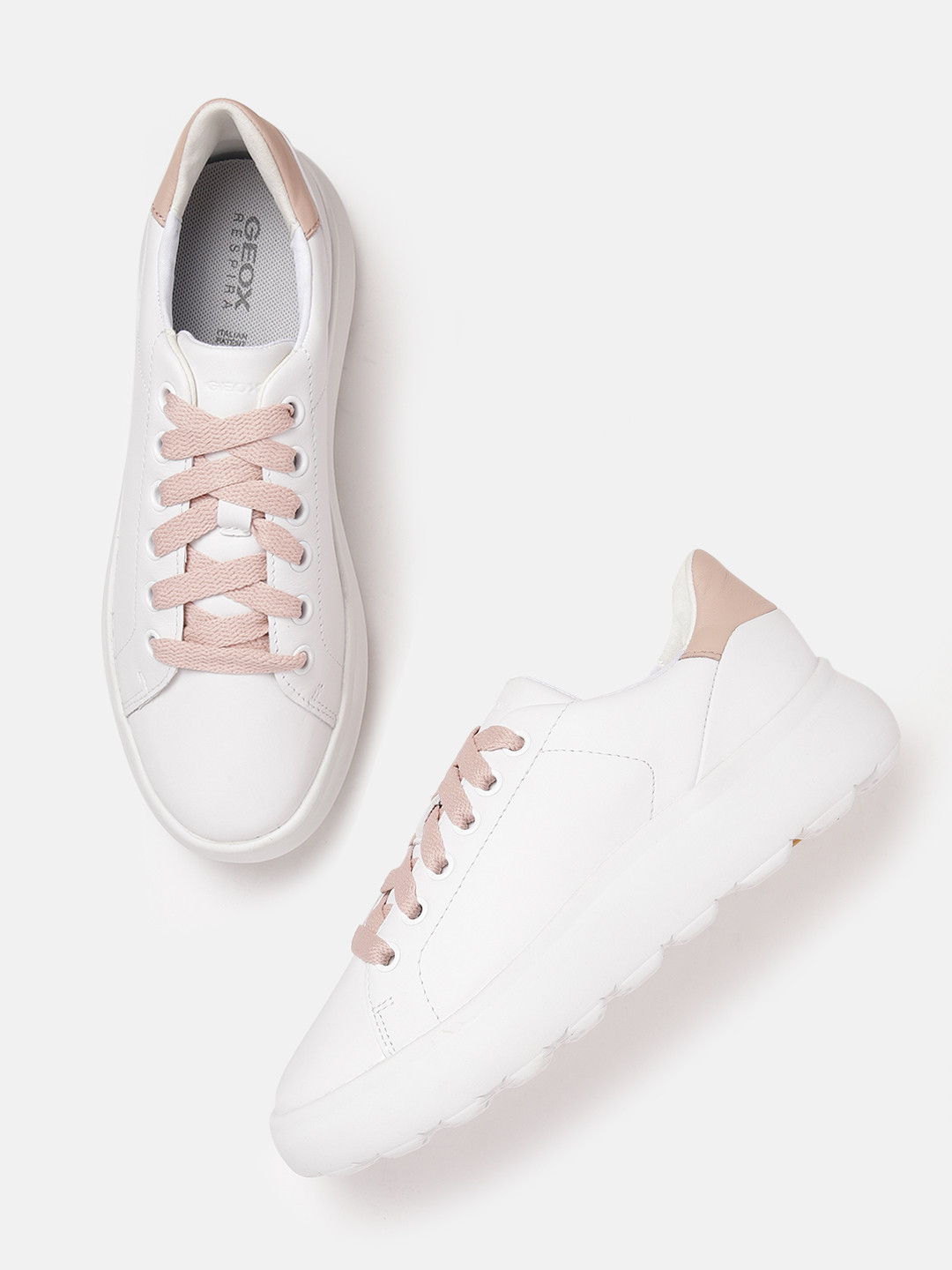 Geox D Spherica EC4.1 Women Colourblocked Leather Sneakers