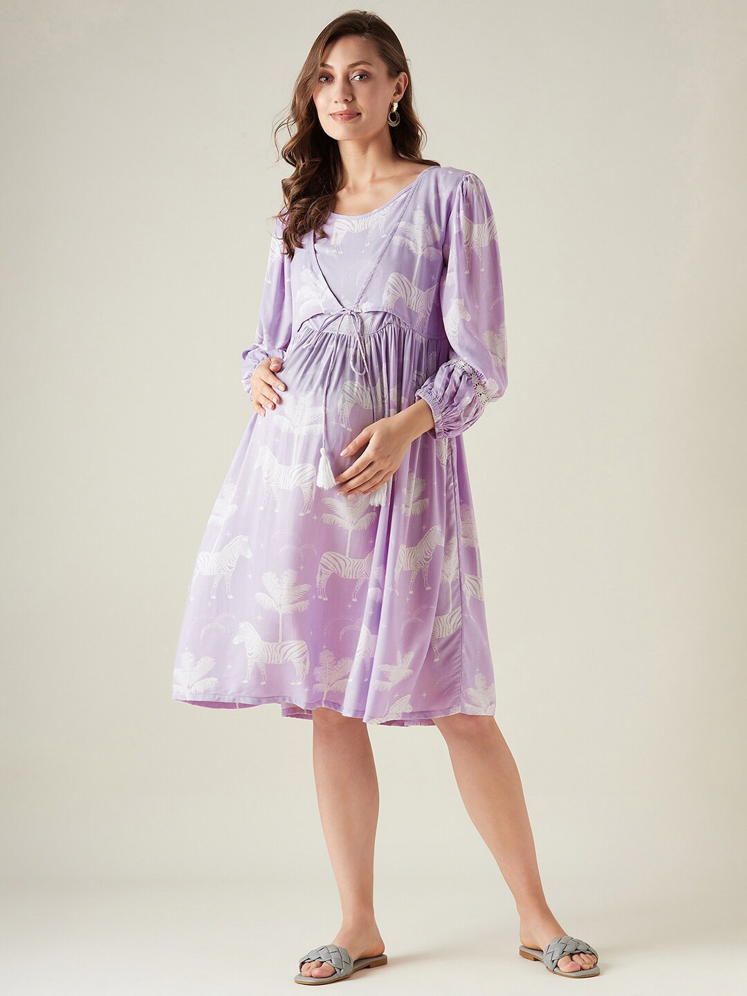 The Kaftan Company Floral Print Maternity Fit & Flare Dress
