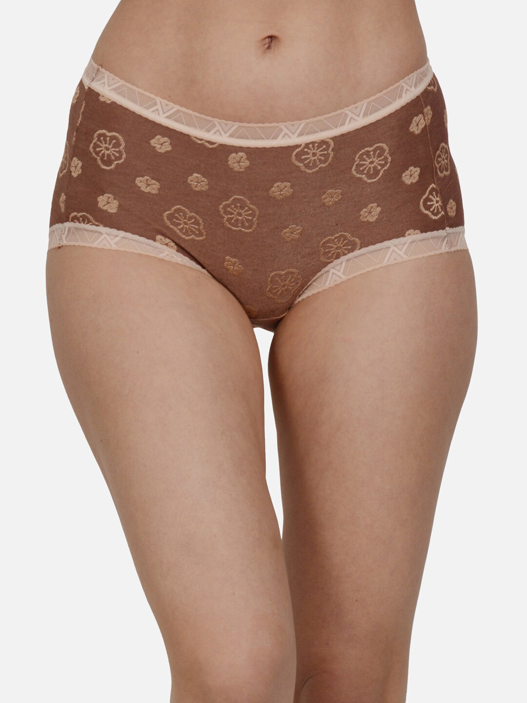 mod & shy Women Floral Printed Anti Microbial Lace Hipster Briefs MU223-XS