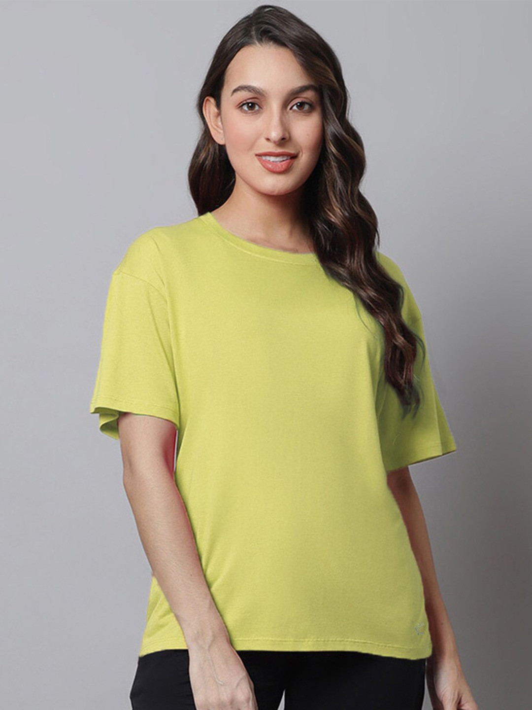Kanvin Round Neck Pure Cotton Lounge T-shirt - Oversized