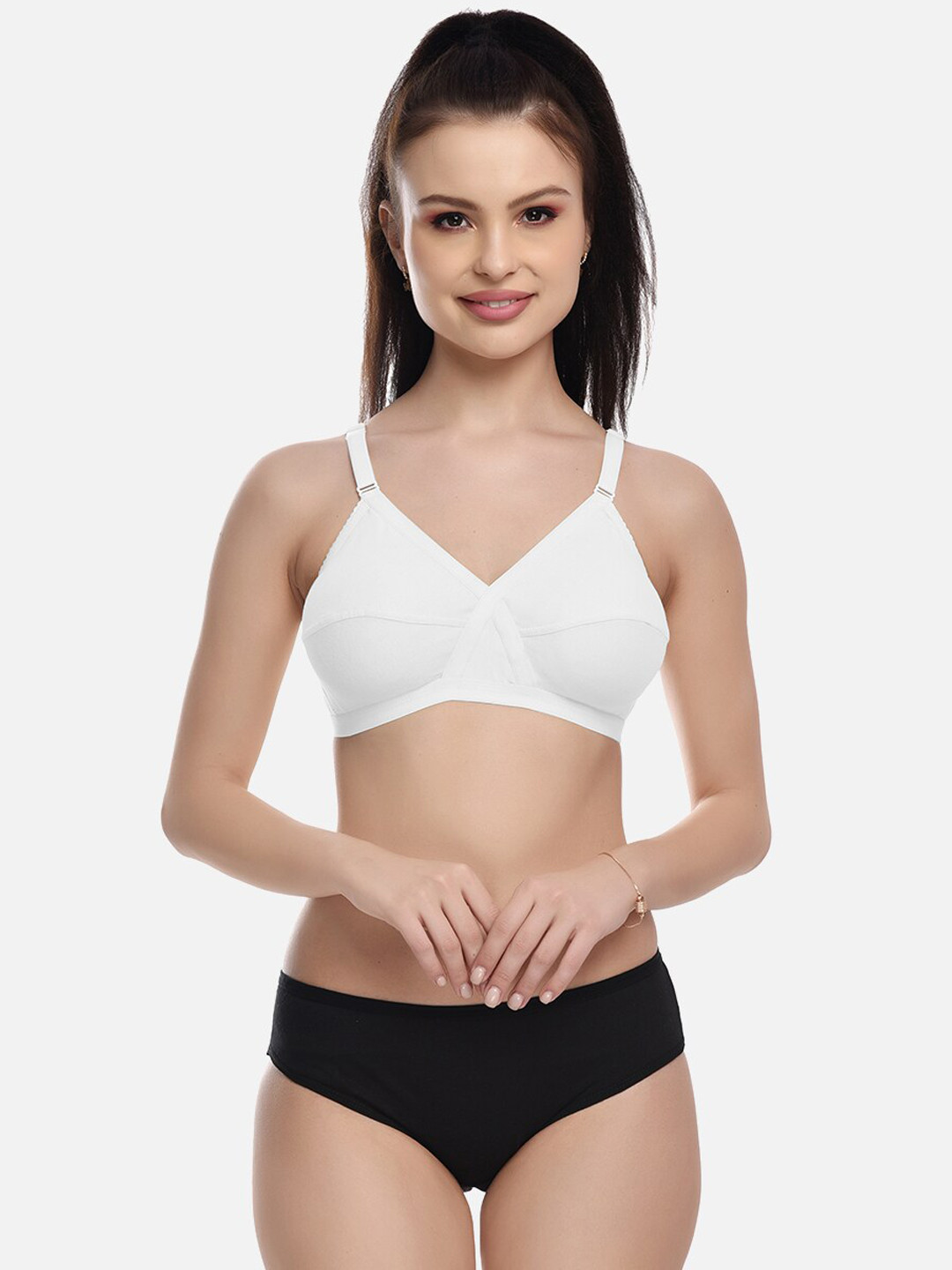 FIMS Non Padded Lingerie Set MTR_Cross_Set_White_B