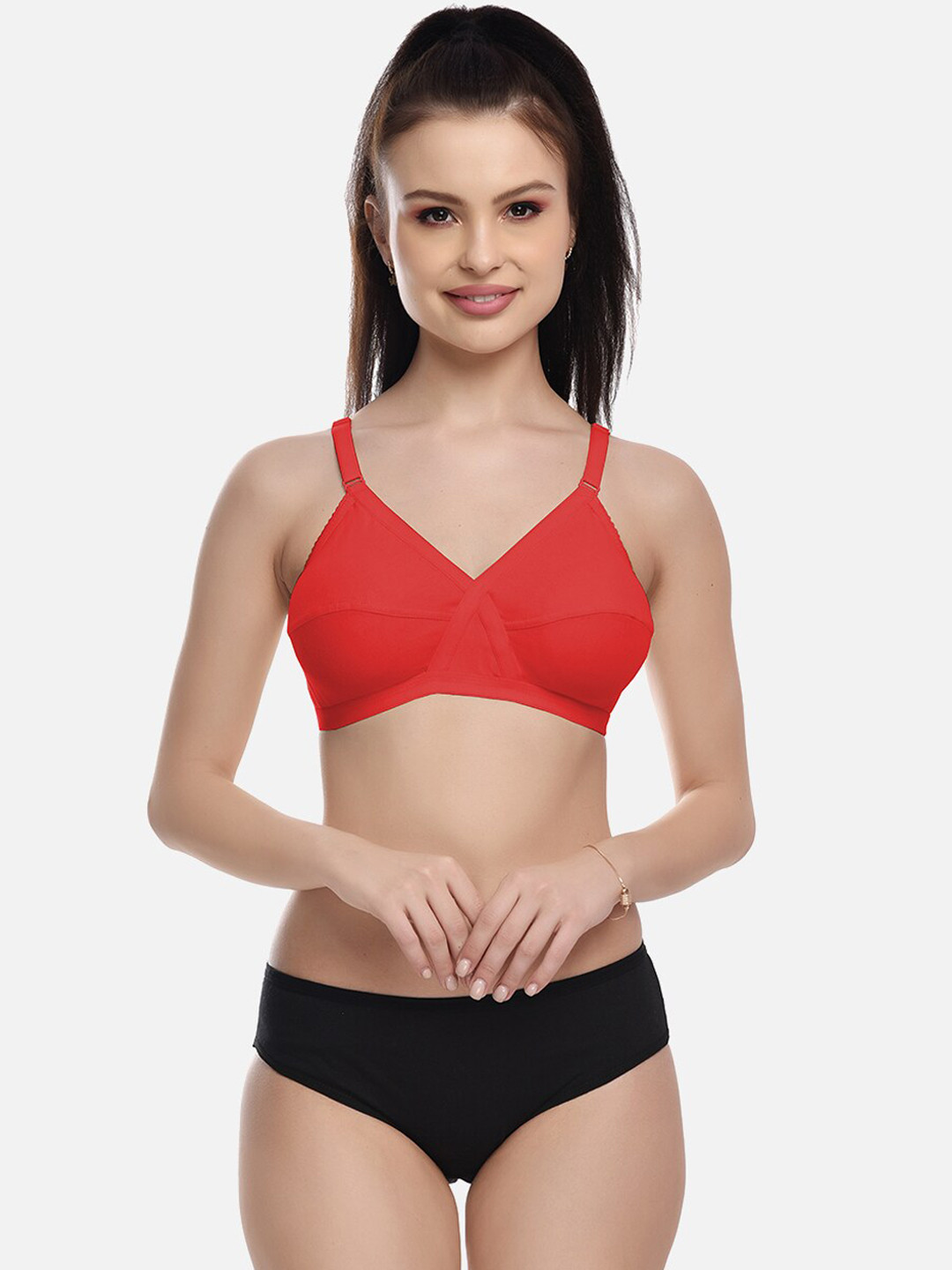 FIMS Non Padded Lingerie Set MTR_Cross_Set_Red_B