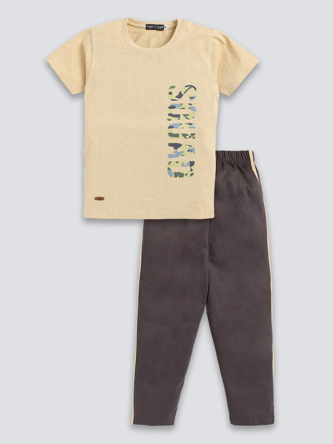 Todd N Teen Boys Graphic Printed Pure Cotton T-shirt with Trousers