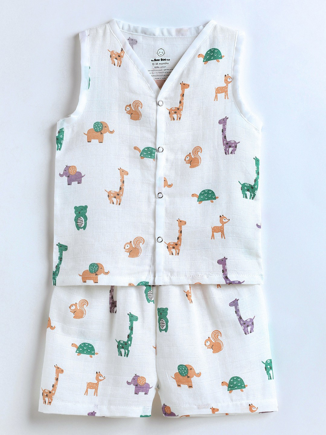 The Boo Boo Club Infants Pure Cotton Printed Sustainable Top with Shorts