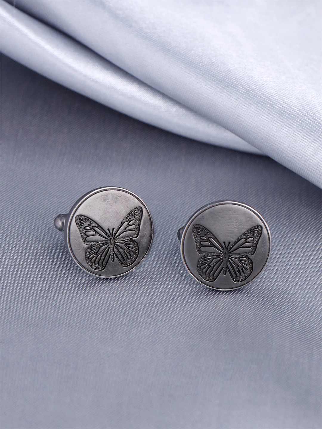 COSA NOSTRAA Men Round Dainty Butterfly Cufflinks