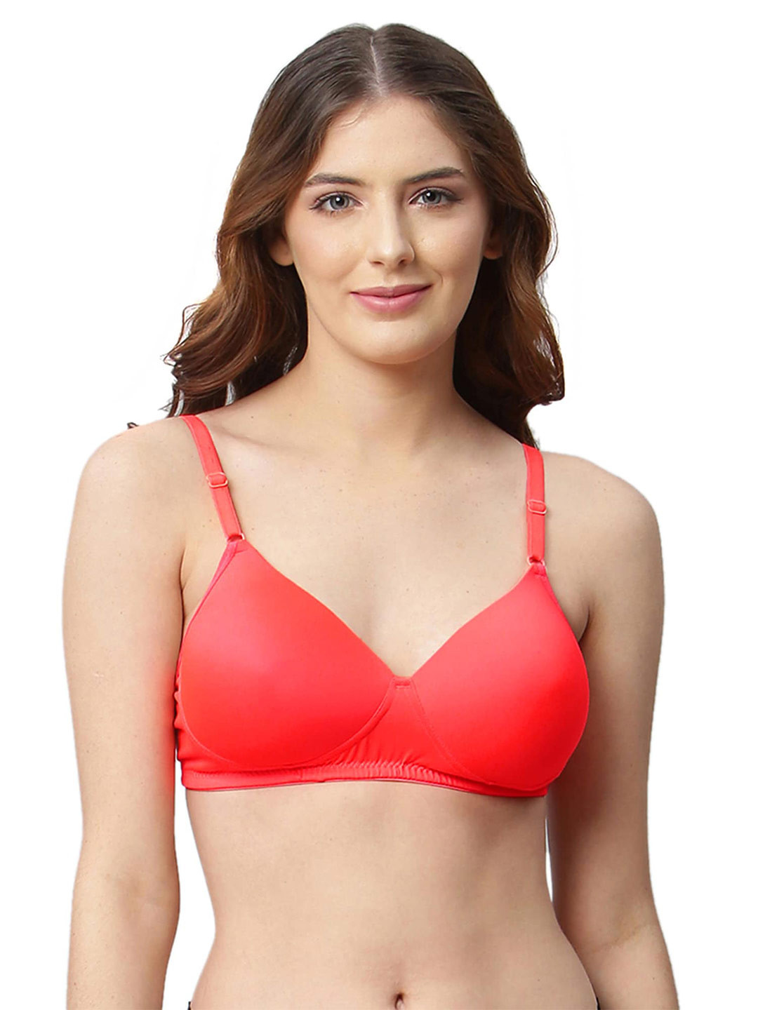 CUKOO Full Coverage Lightly Padded Nylon Non-Wired All Day Comfort T-shirt Bra