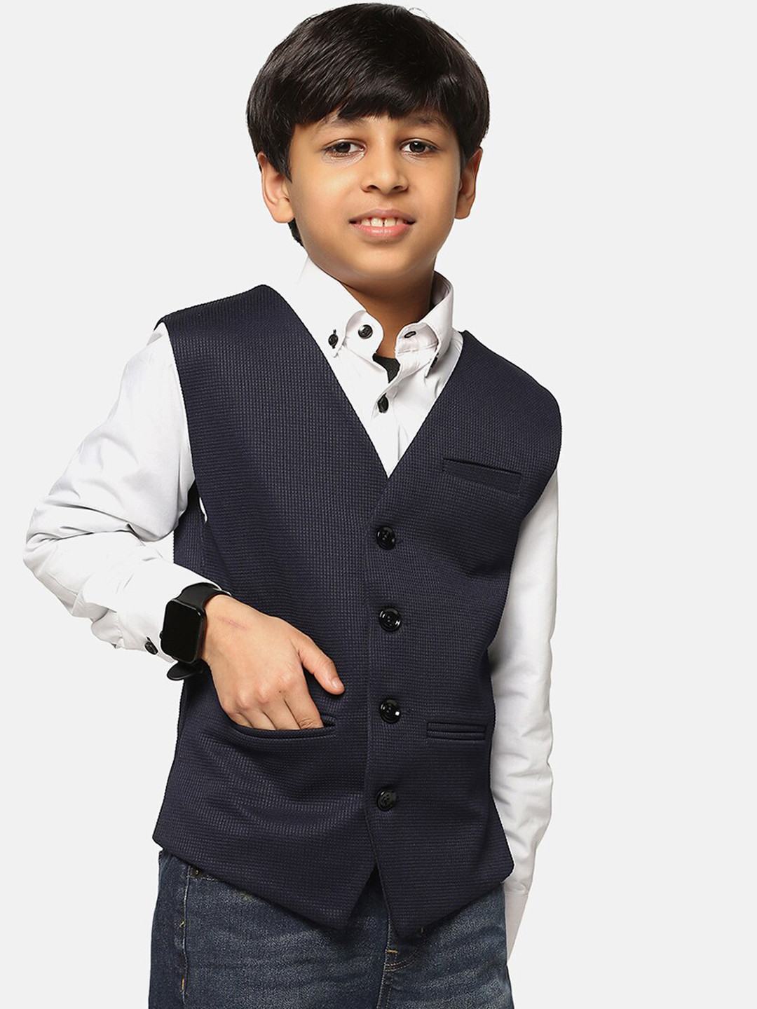 TAHVO V-Neck Sleeveless Woven Formal Waistcoat